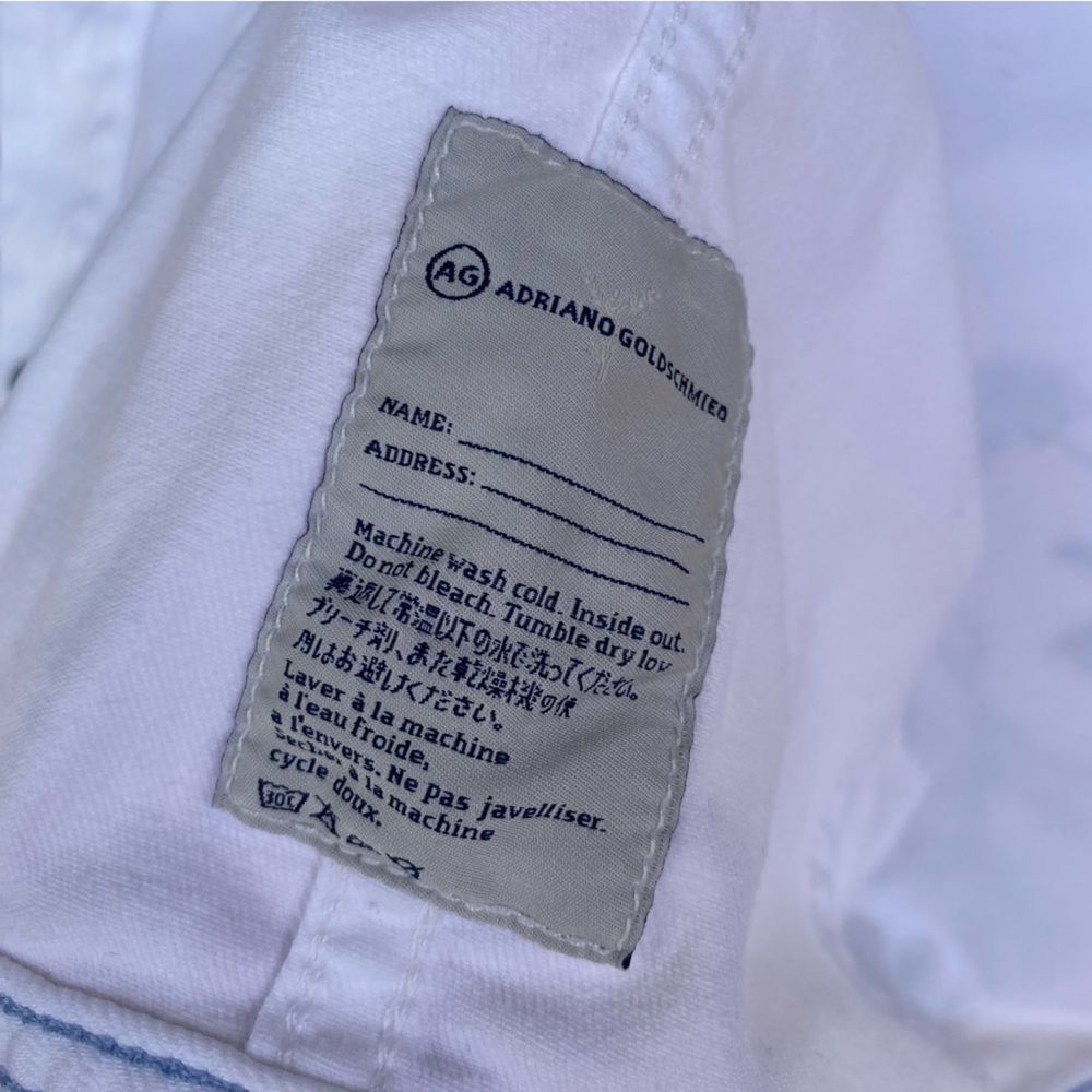 Ag Adriano Goldschmied White and Pink Jean Jacket with Artistic Back XS - Picture 6 of 10